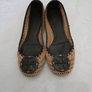 Tory Burch Brown Crochet Loafers